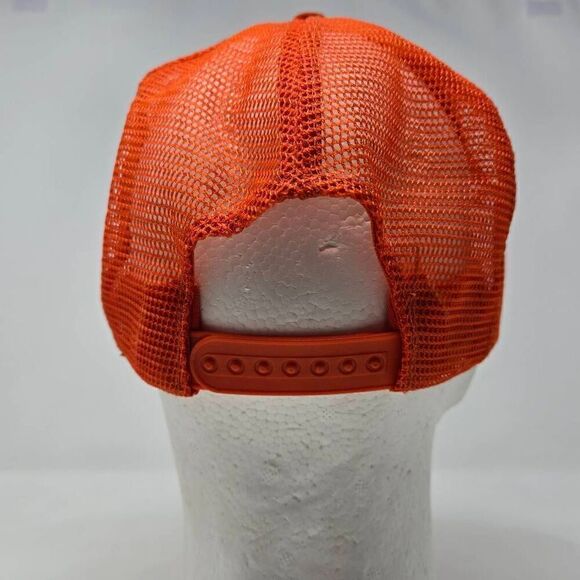 CAL CAT CO INC ORANGE WHITE PATCH TRUCKER MENS HAT CAP SNAPBACK - Picture 3 of 6
